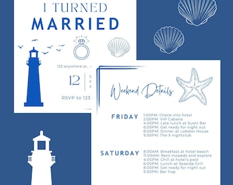 The Summer I Turned Married Bachelorette Party Invite and Itinerary