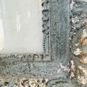 Blue and Gray Altered Frame, Hand Painted Frame, Upcycled Frame, European Old World Style Frame, Shabby Chic French Decor, Victorian Frame