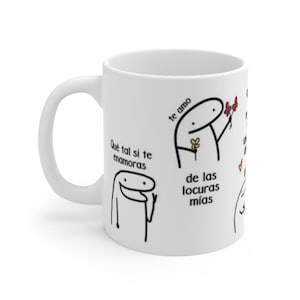 Spaanse mok liefdesverhaal 11oz - Taza Flork Historia Amor, koffiekop, romantisch cadeau, Spaans cadeau, Valentijnsdagcadeau, jubileumcadeau