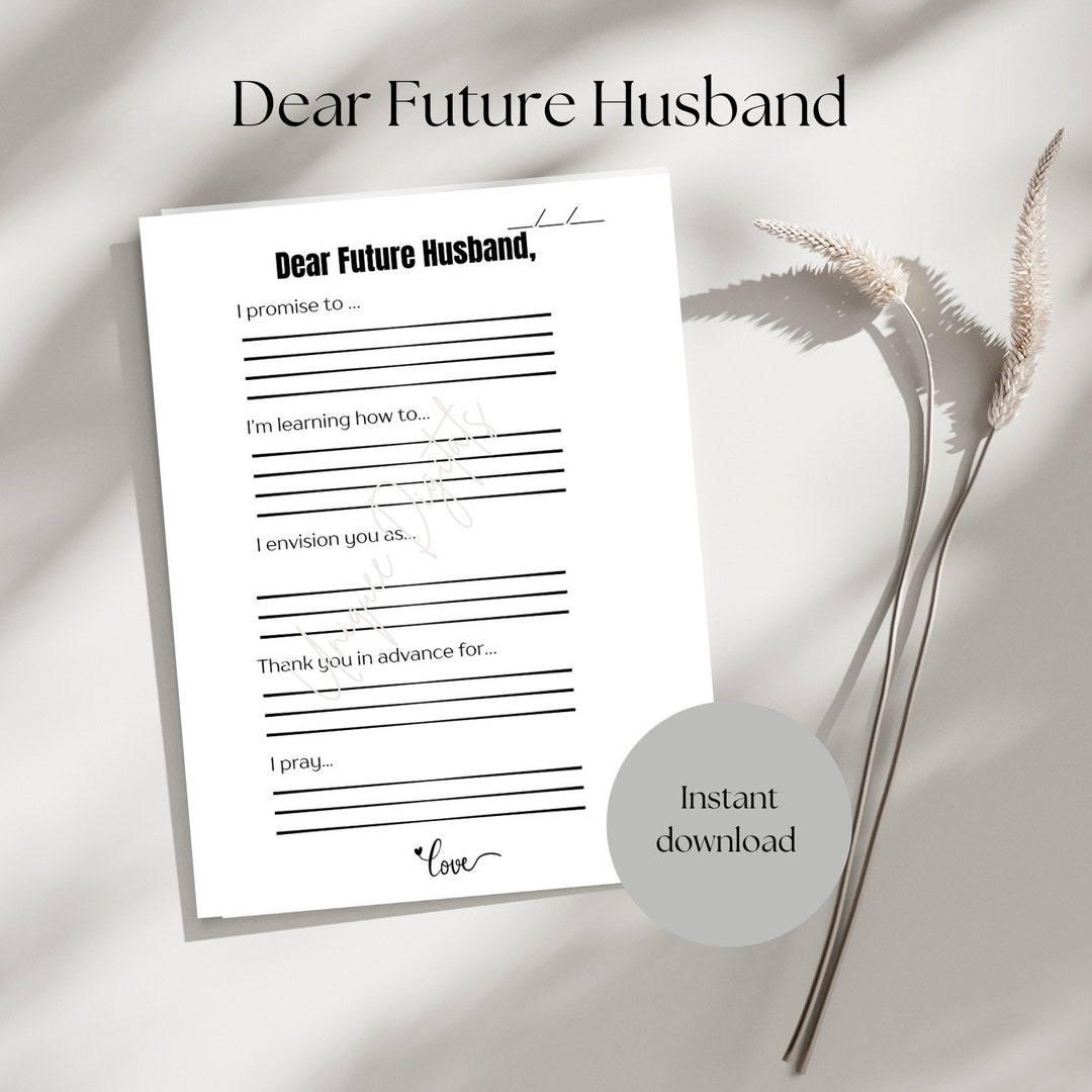 Dear Future Husband Printable Letter Digital Download Future Marriage