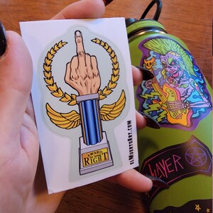Award for Being Right laminated vinyl sticker