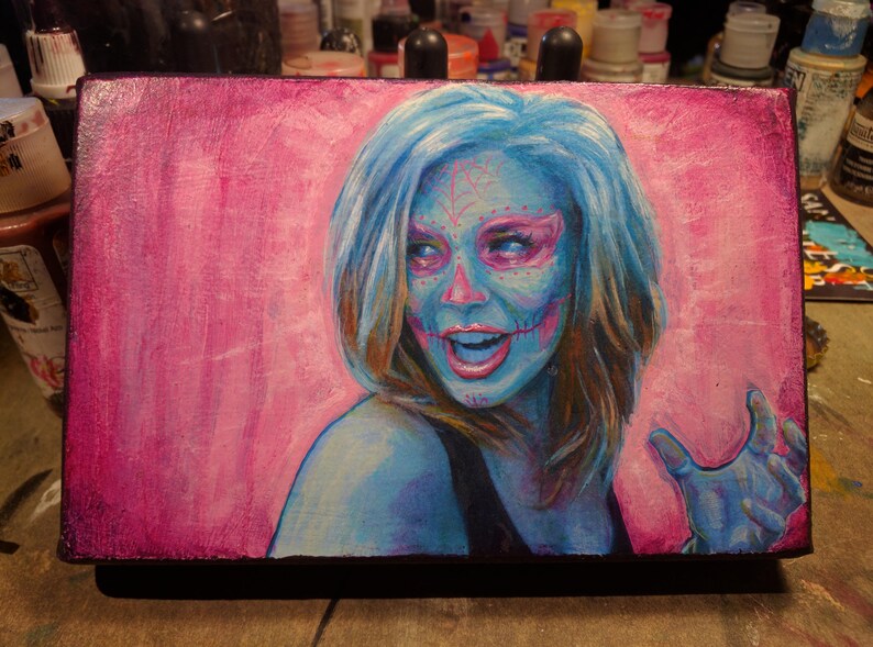 Une certaine fille dans la peinture bleue et rose | Etsy