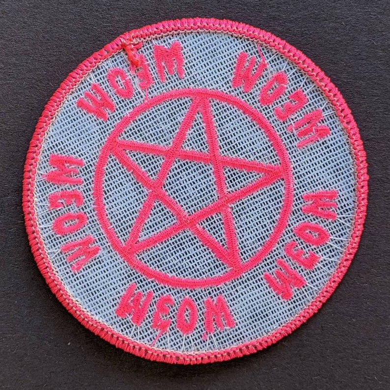 Meow Pentagram Neon Pink Patch