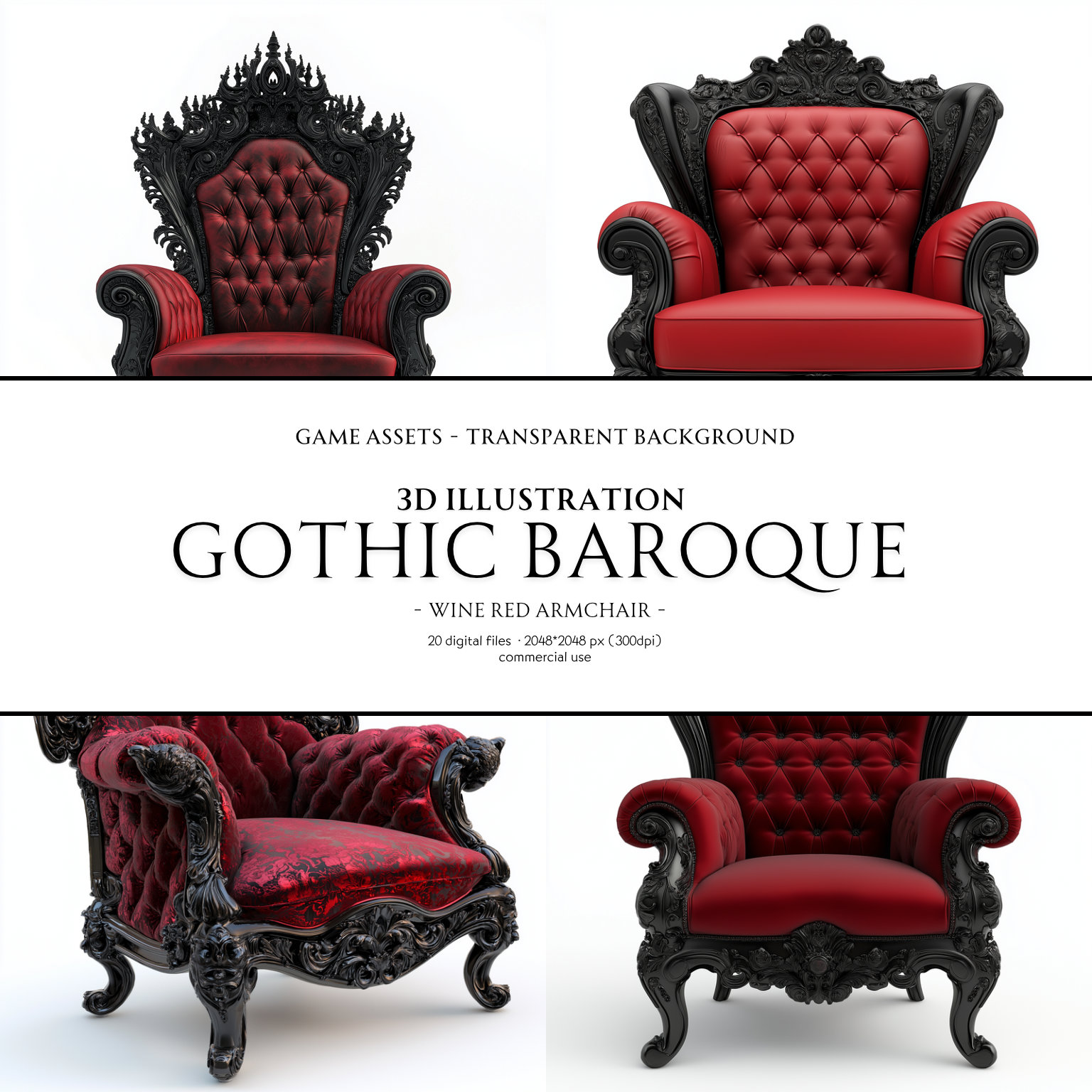 バロックスタイル 赤いアームチェア Baroque chair - Etsy 日本