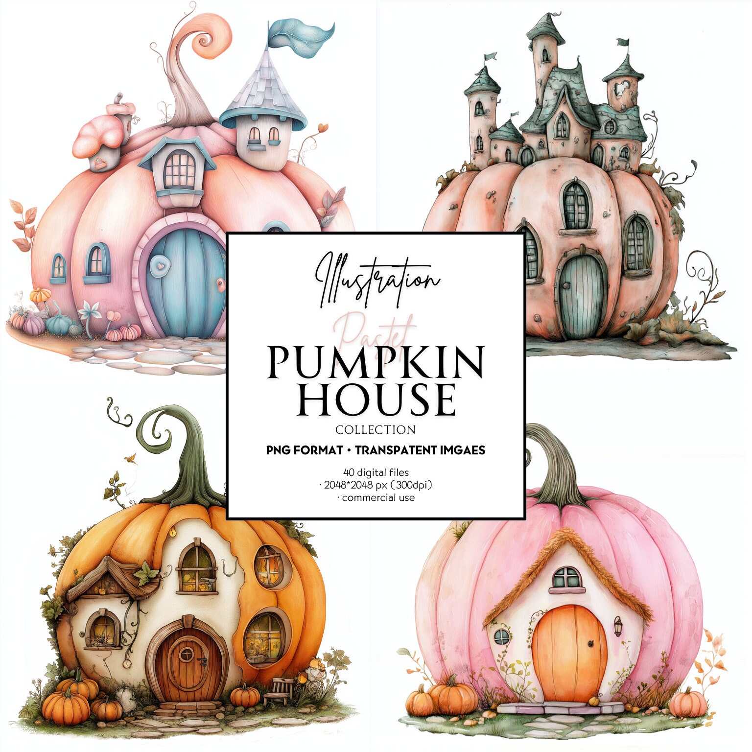 40 Pumpkin Houses - Various Shapes and Sizes in Shades of Pink to ...