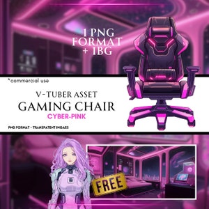Atemberaubender Sci-Fi Gaming Stuhl - V-Tuber Cyber Punk Objekt - Anime Sci-Fi Hintergrund - Spieldekoration - Spielobjekt