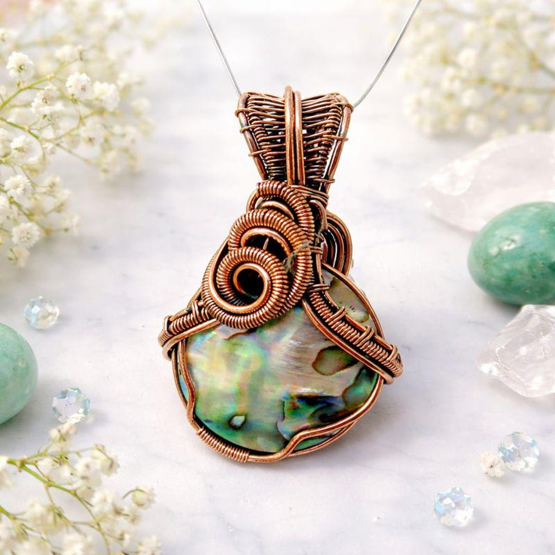 AA Raphael Abalone Shell Copper Pendant Aligned for Healing and ...