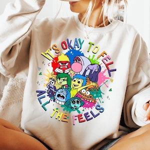 It&#39;s Okay To Feel All The Feels Shirt, Comfort Colors Inside Out Tee, Mental Health Sweatshirt, Inclusion T-Shirt, Speech Therapy Gift, BCBA