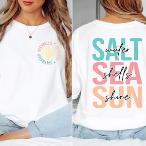Salt Sea Sun Shirt, Trendy Summer Shirt, Beach Shirt, Retro Summer Shirt, Sunset Salty Summer Vacation T-Shirt, Vacation Shirt, Beach Vibes