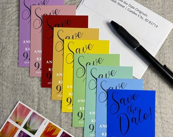 Simple Modern Wedding Save the date Magnets with Envelopes