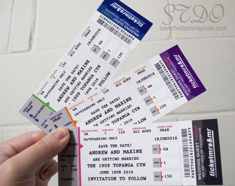 Diy Printable Concert Tickets Save The Date Wedding Or