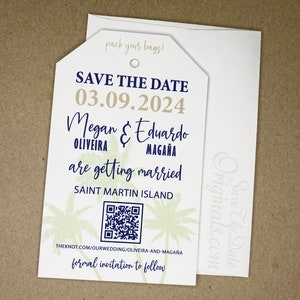 Luggage Tag Save the Date Cards for Destination Wedding