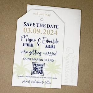 Luggage Tag Save the Date Cards for Destination Wedding