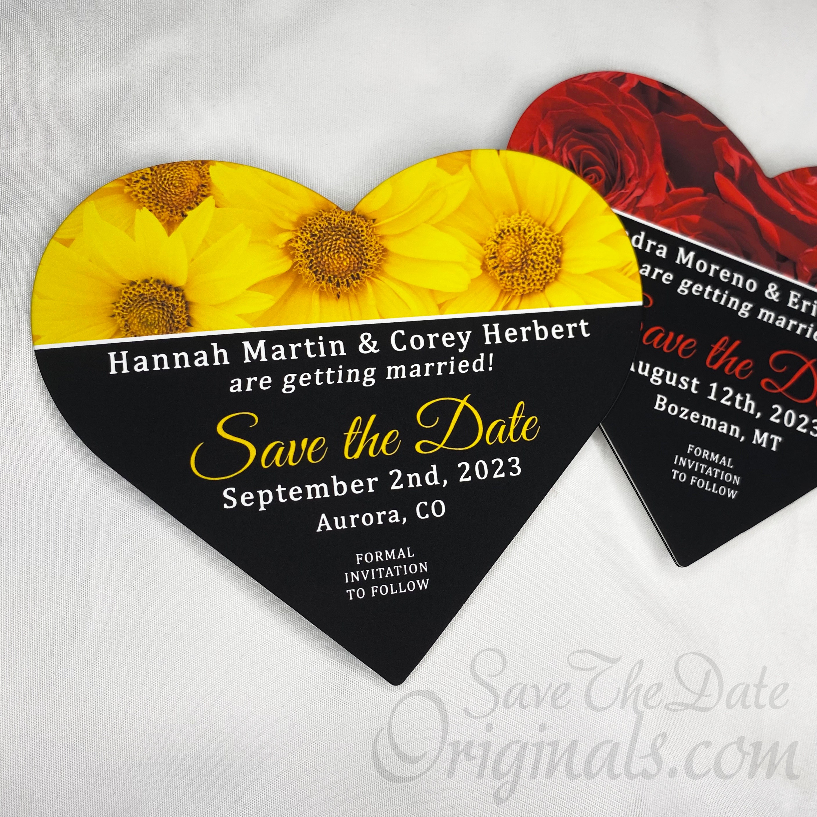 Heart wedding save the date magnets