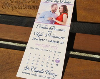 Save the date photo ticket calendar magnets +envelopes (free ship)