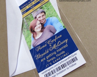 Save the date photo ticket magnets with envelopes (free ship)