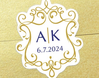 Crest Monogram Stickers for Invitations and Stationery