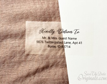 Guest address labels for your envelopes, 4x2 inches semi transparent