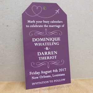 Luggage tag save the date magnets (free ship)