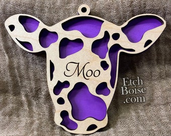 Purple Cow Ornament