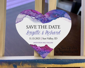 Watercolor wedding save the date magnets