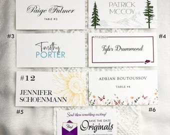 Place Cards for Weddings and Events