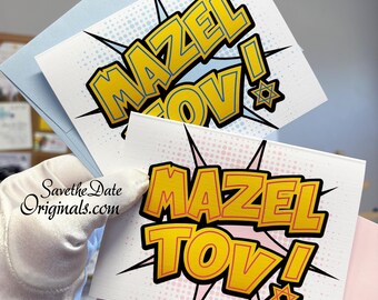 Mazel Tov Greeting Thank You Cards Set of 10