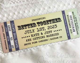 Wedding Save the Date Tickets, Custom