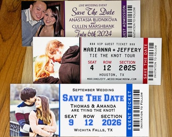 Save the date ticket magnets with white envelopes (free ship)