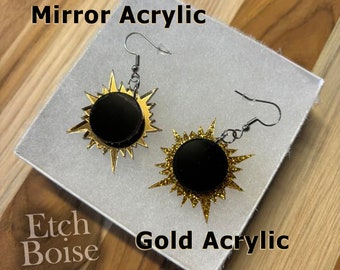 Eclipse Earrings - Sun rays, for pierced ears