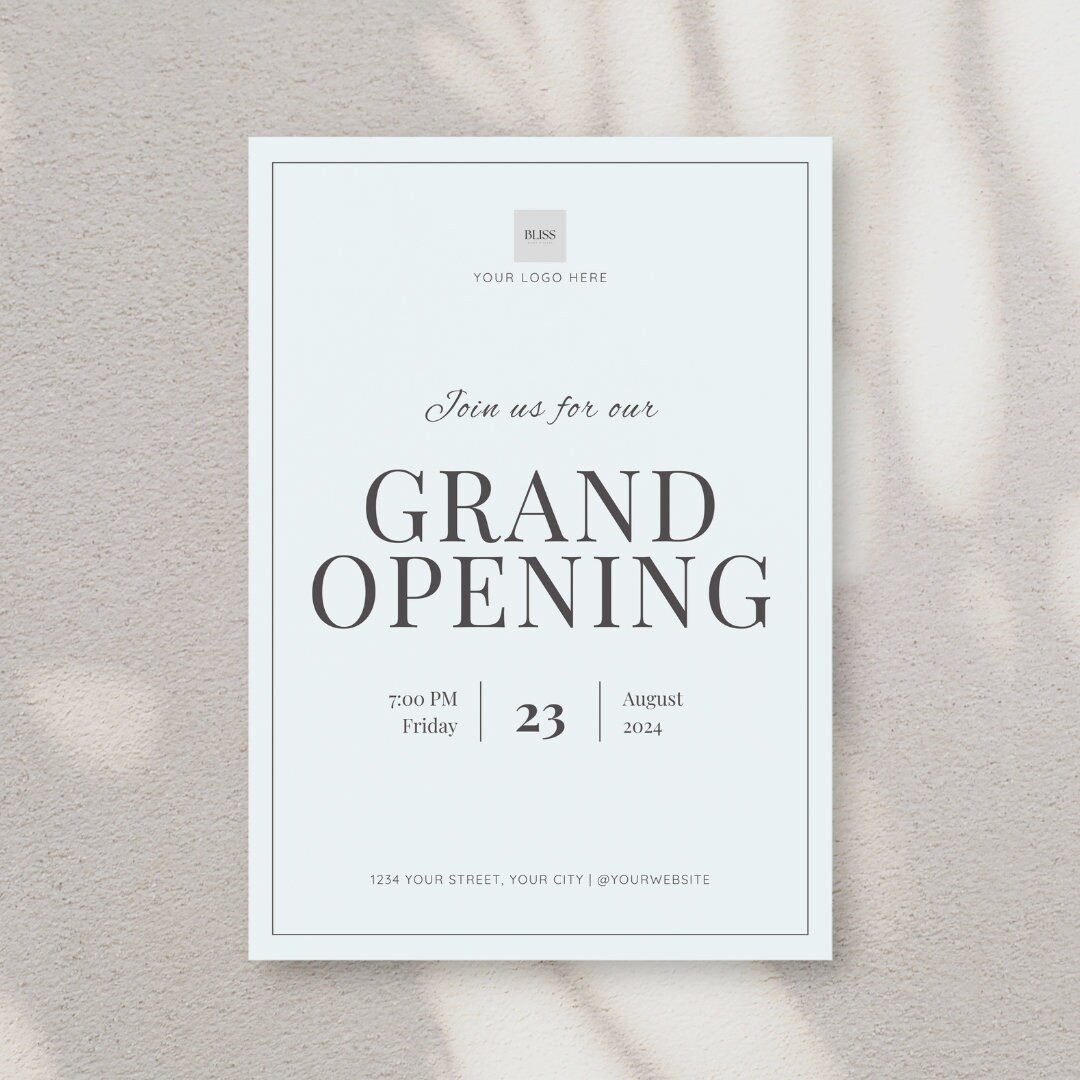 Editable Digital Event Invitation Print or Send: Grand Opening - Etsy