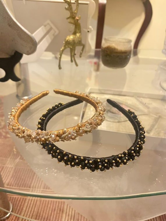 Handmade Beaded Headband Boho Chic Hair Accessory Unique 