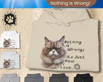 Felpa con cappuccio Grumpy Cat, felpa con citazione divertente sui gatti, simpatico regalo per gli amanti dei gatti, felpa con cappuccio con meme sui gatti antisociali, maglione Grumpy Cat