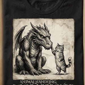 Koszulka z aprobatą Dragon Cat Boop, zabawna koszulka fantasy RPG