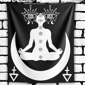 Chakra Mandala Tapestry: Yoga Meditation, Boho Wall Hanging