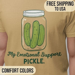 Pickle Lovers-My Emotional Support Koszulka Pickle, Koszulka Retro Pickle Jar, Koszulka Comfort Colors, Zabawna koszulka Foodie, Koszulka Country Vibes Veggie