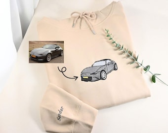 Custom Car Embroidered Hoodie, Personalized Auto Gift