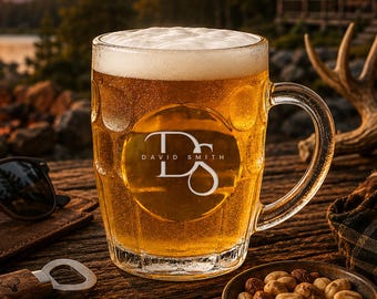 Personalized Engraved Beer Mug, Custom Dimple Beer Stein, Groomsmen Gift, Father's Day Beer Glass, Best Man Gift, Beer Lover Mug