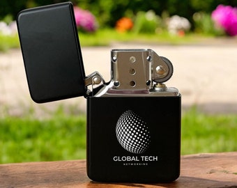 Personalized Logo Lighter, Business Logo Lighter, Custom Black Lighter, Engraved Lighter, Company Logo Lighter, Promotional Gift Lighter