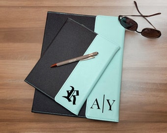 Custom Name Business Portfolio, Refillable Personalized Monogram Padfolio, Leatherette Notepad Holder, Business Boss Gift, Promotion Gift