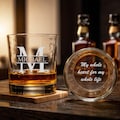 Custom Monogram Whiskey Glass, Personalized 11oz Whiskey Tumbler, Engraved Whiskey Gift for Groomsmen, Birthdays, Anniversaries, Weddings