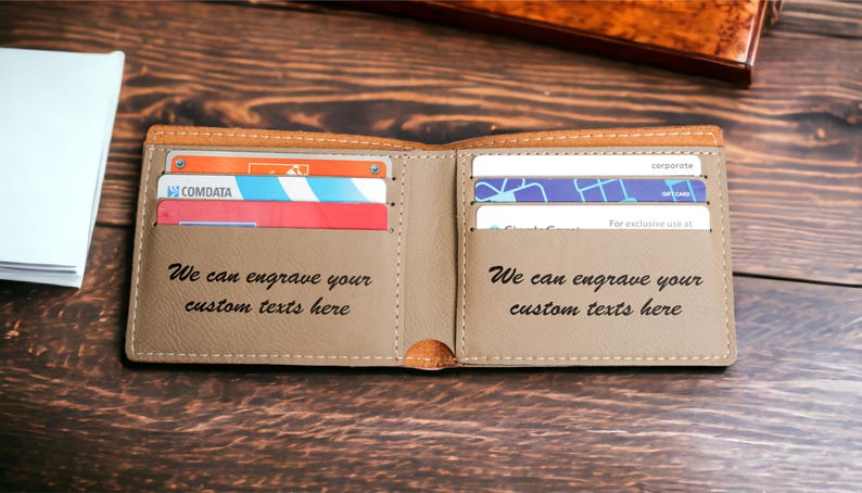 Custom Initial Wallet, Personalized Name Wallet, Monogram Engraved ...