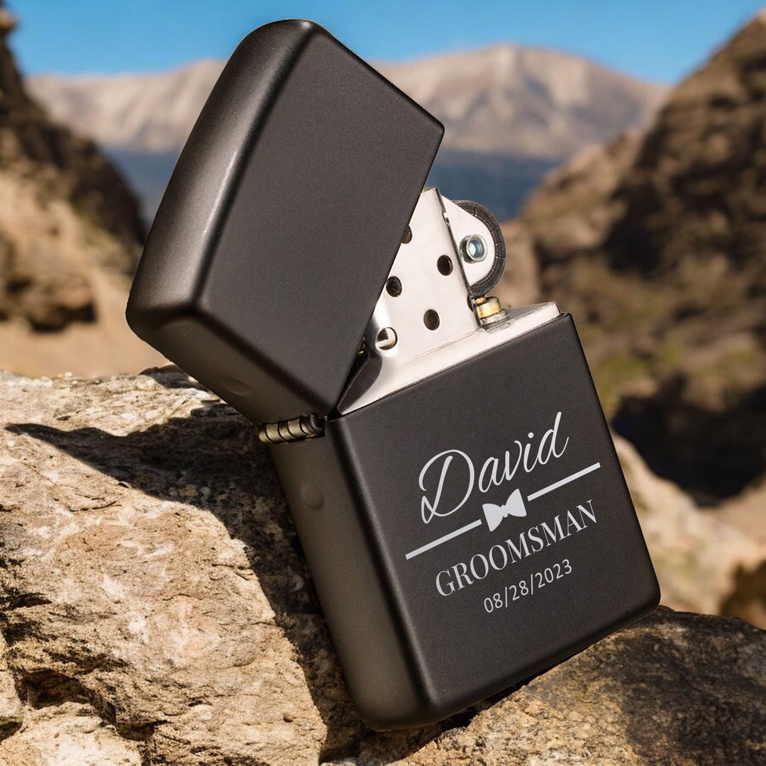 Custom Groomsmen Lighters, Personalized Best Man Gift, Lighter With