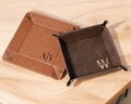 Personalized Leather Valet Tray, Engraved Vegan Leather Tray, Christmas Gifts, Monogram EDC Tray, Engraved Catch All Tray, House Gifts