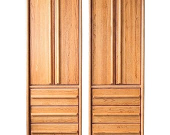 Vintage Post Modern Oak Armoire (2) (DM us for a delivery quote to your area)