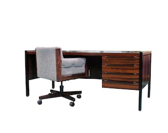 Mid Century Danish Rosewood Executive Desk  (DM us for a delivery quote to your area)