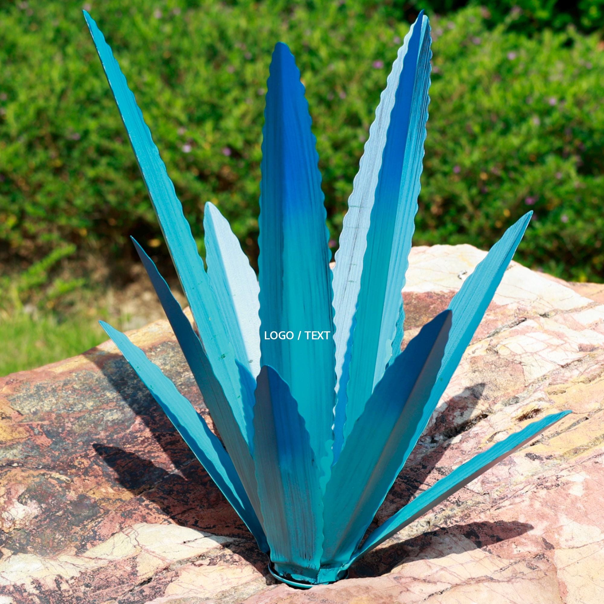 Personalized Tequila Rustic Sculpture, Desert Art Cactus,Agave Cactus Yard Art,Metal Blue Agave Plant Garden Landscape Lawn Yard Patio Decor