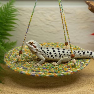 Handwoven Cotton Rope Swing Pet Hammock Bed,Lizard/Reptile/Bearded Dragon/Small Animal