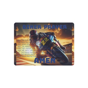 Motorcycle Rider Prayer Metal Art Sign Inspirational Biker Gift