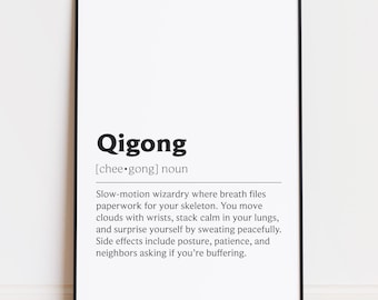 Qigong Print - Qigong Gift Art - Qigong Definition Poster - Qigong wall art